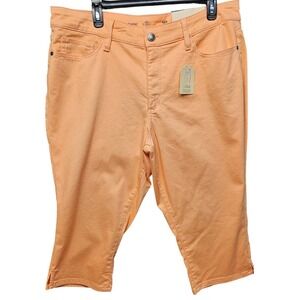 St Johns Bay Womens 16P Capri Pants Papaya Punch Orange Mid Rise New 824-0479